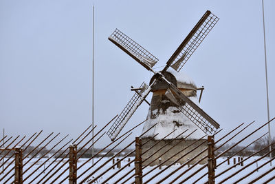 Old windmill in winter 