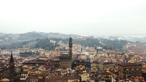 High angle view of townscape against sky