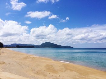 Scenic view of beach against sky