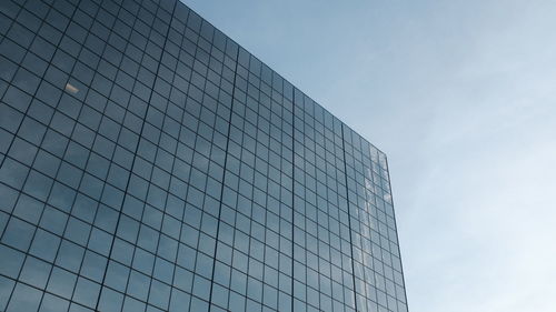 Low angle view of modern building against sky