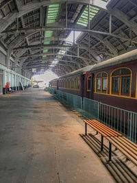 Train at railroad station platform