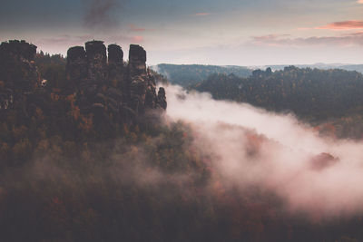 View of landscape against cloudy sky