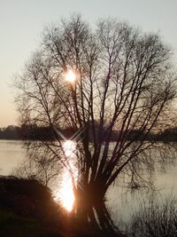 Sunset over lake