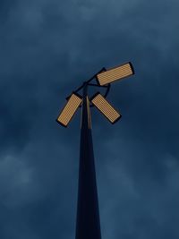 Low angle view of street light against sky