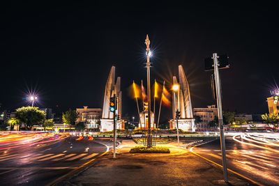 Night street at monument bangkok.