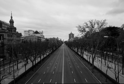 Road passing through city