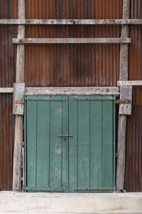 Closed door of old building