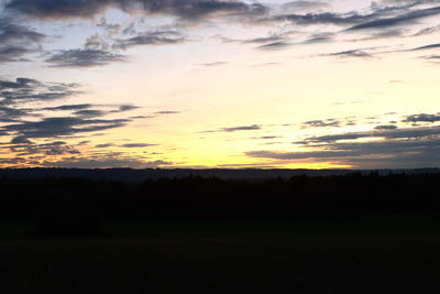 Scenic view of dramatic sky during sunset