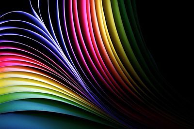 Full frame shot of colorful rainbow over black background