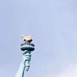 Low angle view of statue against clear sky