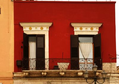 Windows and balcony on building