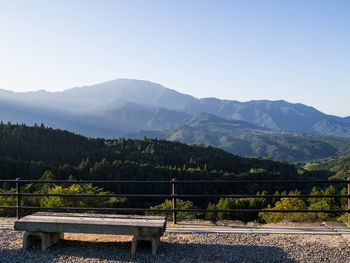 Scenic view of mountains against clear sky