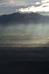 Scenic view of landscape against sky during sunset