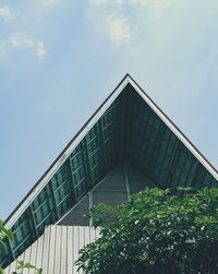 Low angle view of modern building against sky