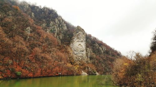 Scenic view of mountain against sky during autumn