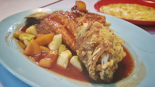 Close-up of food in plate