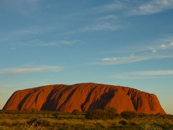 Scenic view of rock formations against sky