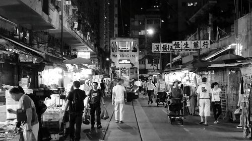 Group of people in market