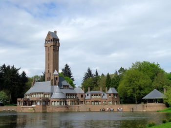 View of castle against cloudy sky