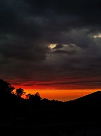 Scenic view of dramatic sky during sunset