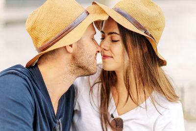 Young woman wearing hat