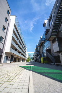 Low angle view of buildings against sky