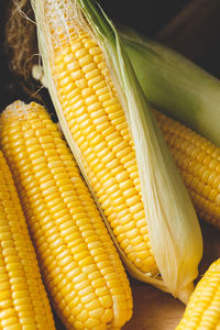 High angle view of yellow vegetables