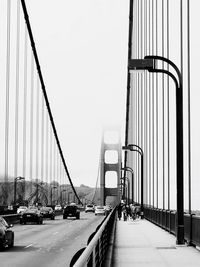 View of suspension bridge against sky