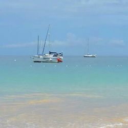 Boats sailing in sea