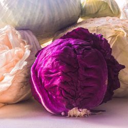 Close-up of chopped vegetables on table