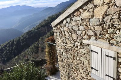 Scenic view of mountains against sky