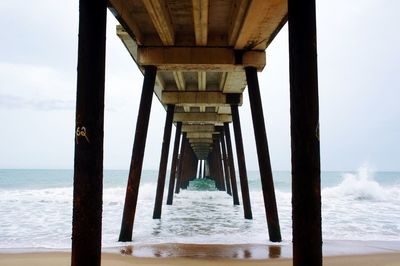 Bridge over sea against sky