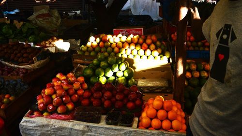 Full frame shot of fruits for sale at market stall