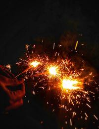 Firework display at night