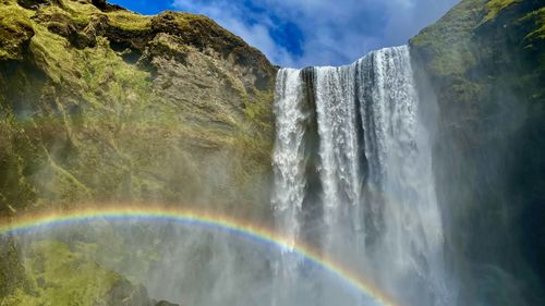 Scenic view of waterfall