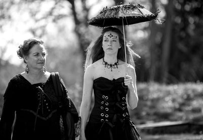 Close-up of women walking outdoors