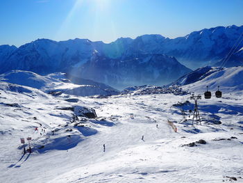 Scenic view of snow covered landscape