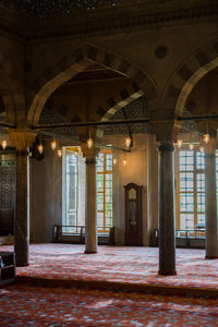 Interior of illuminated building