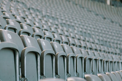 Empty chairs at stadium