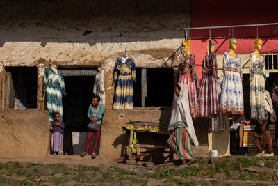 Clothes drying outside building