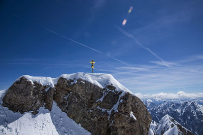 Scenic view of snowcapped mountain against sky