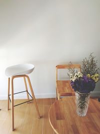 Empty chairs and table at home