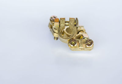 Close-up of object over white background