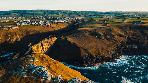 A view of the stunning bridge and picturesque scenery aerial view