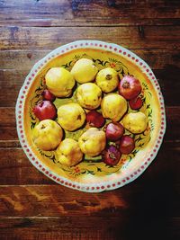 Directly above shot of fruits in plate