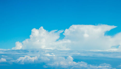 Low angle view of clouds in blue sky