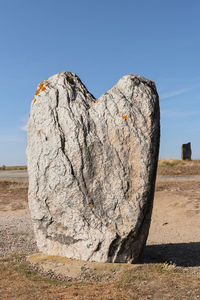 Menhir beg er goalennec on peninsula quiberon in brittany, france