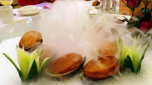 Close-up of flowers in plate