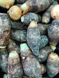 Full frame shot of taro roots