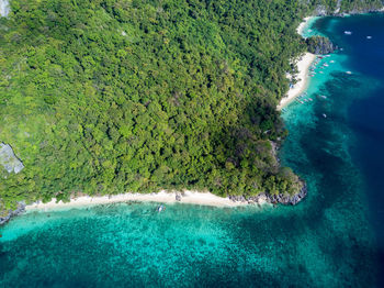 High angle view of beach